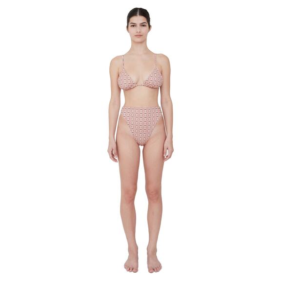 Free People x Beth Richards Boheme Chai Geo Triangle Top and Bikini Bottom Small - Picture 2 of 8